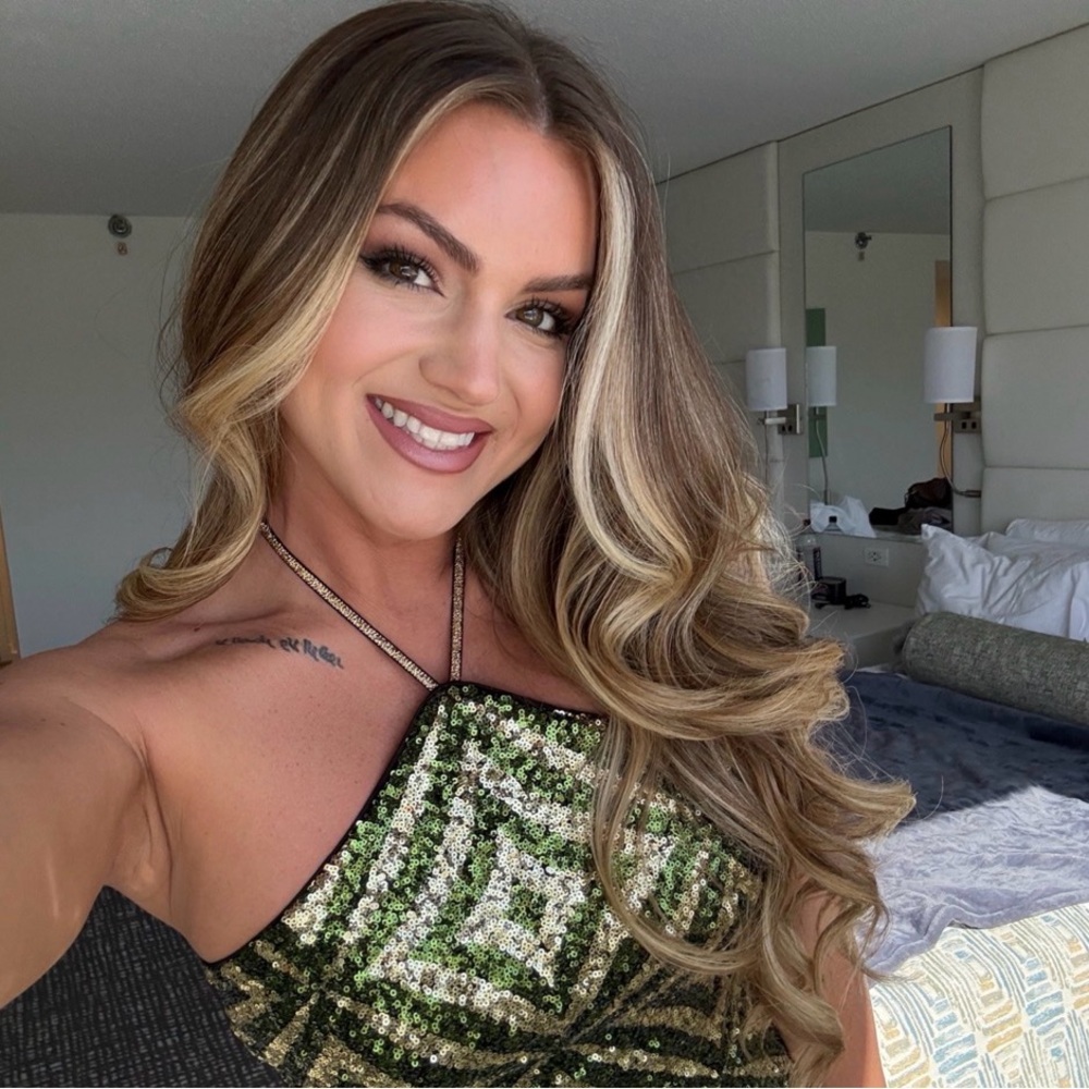 Camila Coelho Green Sequin Dress